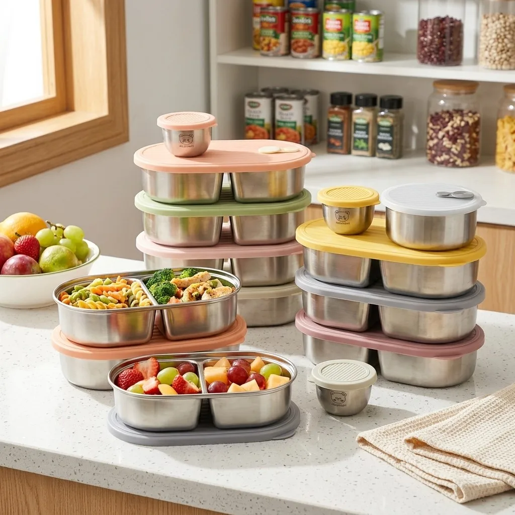 Food Storage With Dividers - Lonchera Bento de acero inoxidable 304