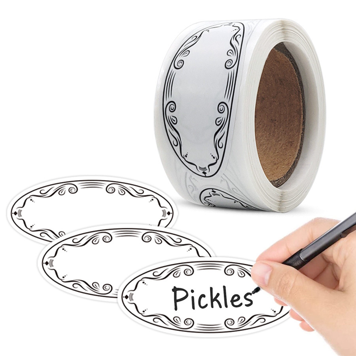 Food Storage Labels - Etiquetas ovaladas de piezas para enlatar,
