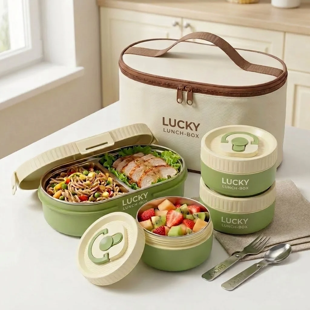 Lonchera térmica de acero inox - Food Storage With Dividers reseña y precio