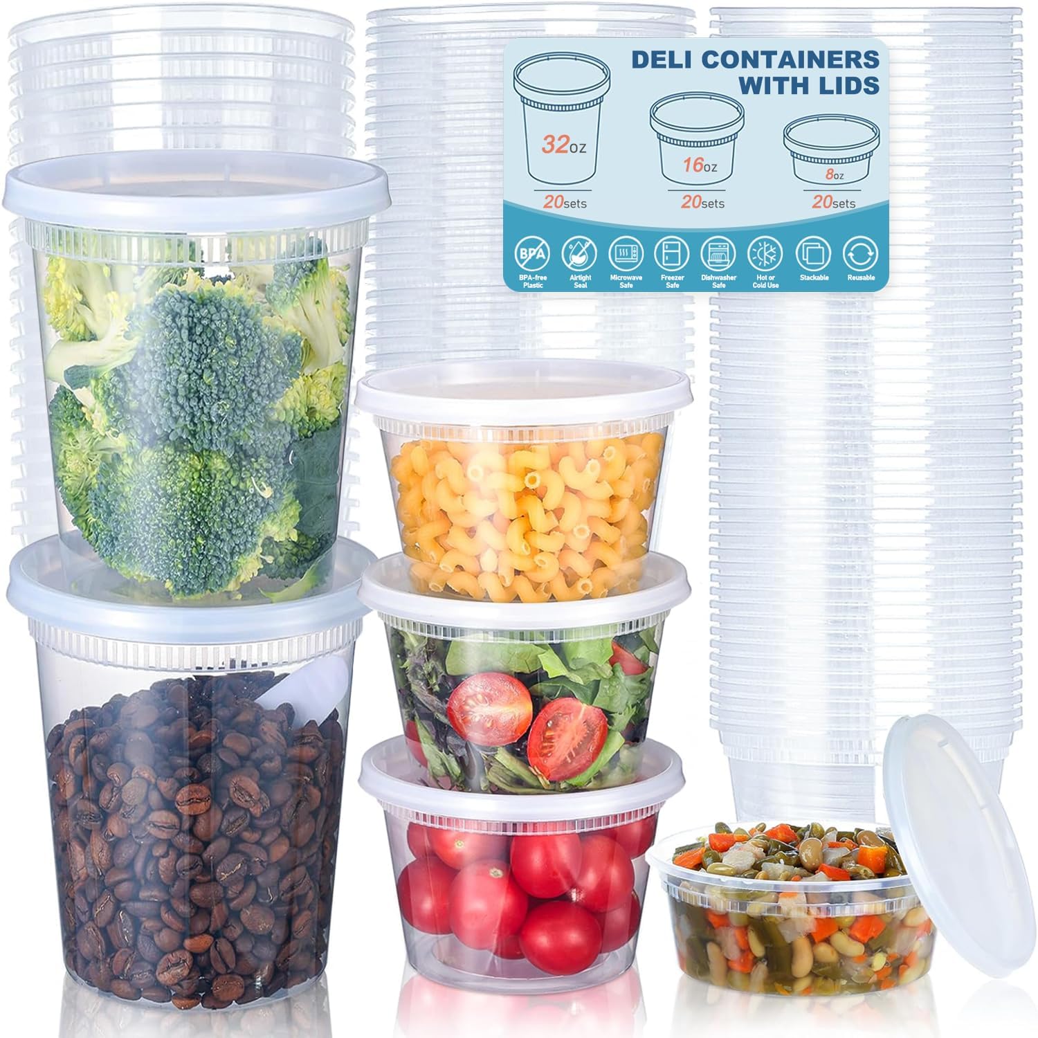 24 Uds. Contenedores de almace - Food Storage Meals reseña y precio