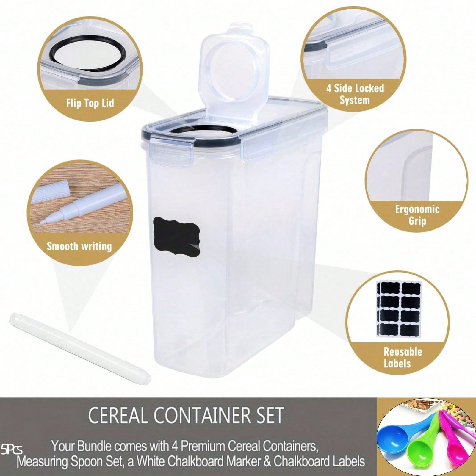 Juego de 4 recipientes herméti - Food Storage Meals reseña y precio