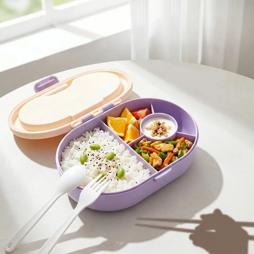 Caja Bento de Plástico con Cub - Food Storage With Dividers reseña y precio