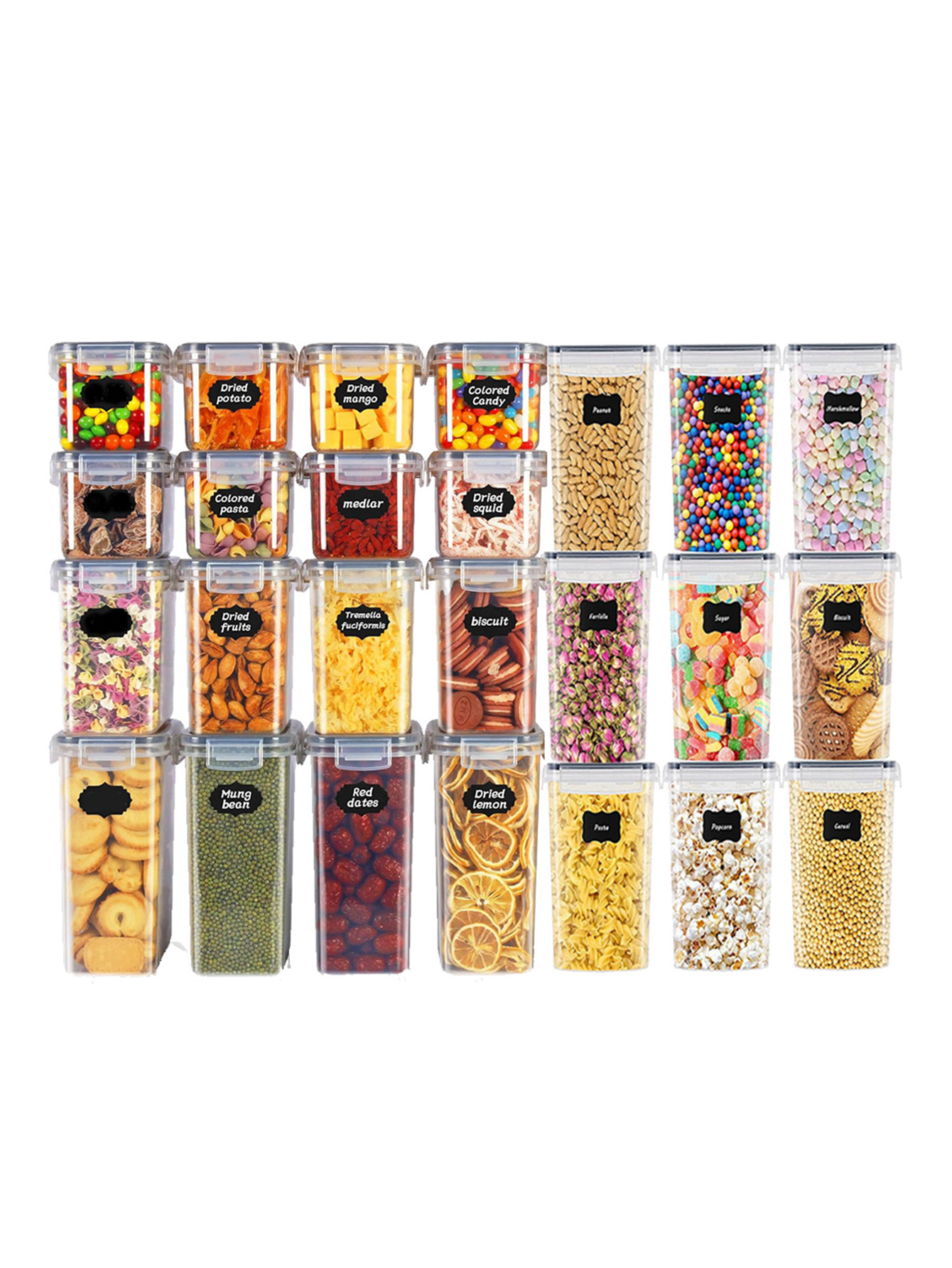 48 recipientes herméticos para - Food Storage Labels reseña y precio